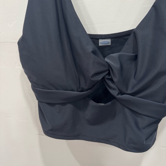 Old Navy Twist Front Tankini Swim Top Black XL Beach Vacation - Picture 5 of 6